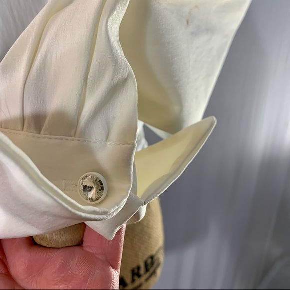 White formal long sleeve, button up, cuffed, sleeves - Picture 9 of 11